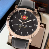 His & her name initials monogram couple armbanduhr