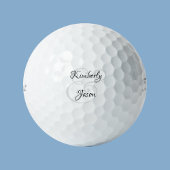 His & Her Script Names, Black & Grey Golfball
