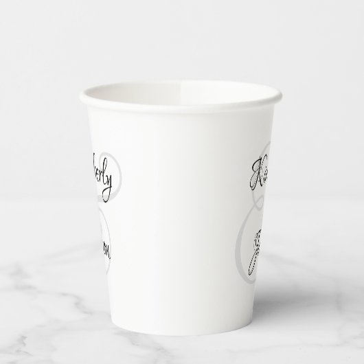 His & Her Script Names, Black & Grey Pappbecher (Links)