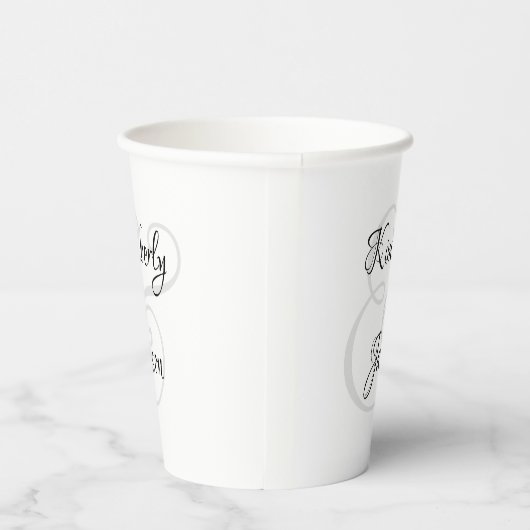 His & Her Script Names, Black & Grey Pappbecher (Rechts)