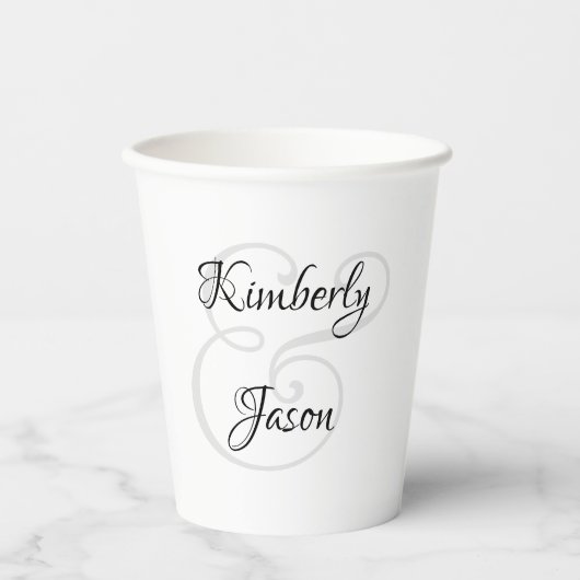 His & Her Script Names, Black & Grey Pappbecher (Vorderseite)