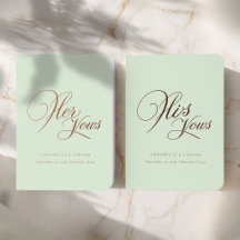 'His & Hers' Elegante Hochzeits-Mint-Versprechens-