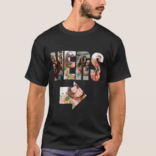 His & Hers | Matching Couple Photo Collage T-Shirt (Vorderseite)
