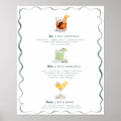 His Hers Theirs | Watercolor Signature Cocktail Poster (Vorne)