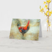 "His Majesty" Rooster Greeting Card/Note Card Karte (Gelbe Blume)