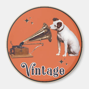 His Master's Voice Vintage Orange  Magnet