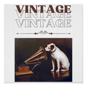 His Master's Voice Vintage Stacked Poster