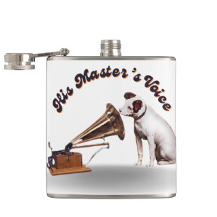 His Master's Voice Vinyl umhüllte Flasche Flachmann