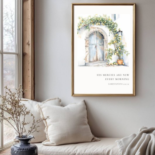 His Mercies are New Every Morning Bible Verse Poster