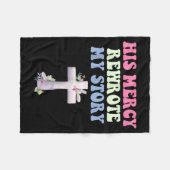 His Mercy Rewrote My Story Christian Design Fleecedecke (Vorderseite (Horizontal))
