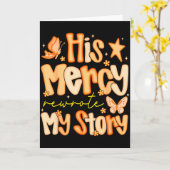 His Mercy Rewrote My Story Fall Autumn Christian F Karte (Gelbe Blume)