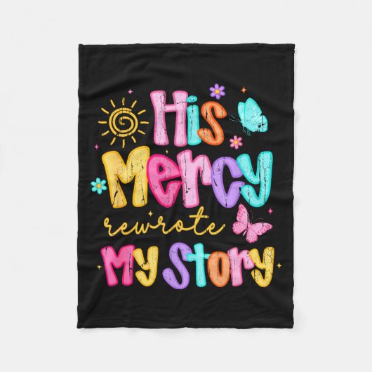 His Mercy Rewrote My Story, Thankful, Fall Christi Fleecedecke (Vorderseite)