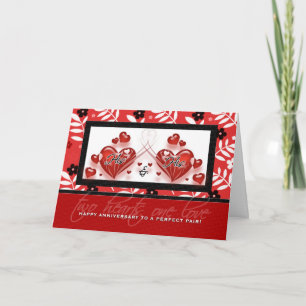 HIS und HIS Schwules Paar Zwei rote Herzen Jubiläu Karte