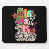 His Way Is Better Leopard Christian Jesus Bible Ve Mousepad (Vorne)