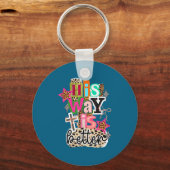 His Way Is Better Leopard Christian Jesus Bible Ve Schlüsselanhänger (Vorderseite)