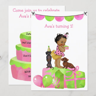Hispanic Baby Girl Dackel Party Einladung