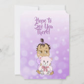 Hispanic Baby Girl mit Teddy Bear Baby Showier Einladung (Rückseite)