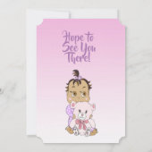 Hispanic Baby Girl mit Teddy Bear Baby Showier Einladung (Rückseite)