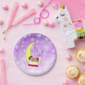 Hispanic Baby Girl Schlafen auf Moon Baby Dusche Pappteller (Party)