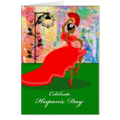 Hispanic Day, Flamenco Dancer in Red Dress, (Vorne)