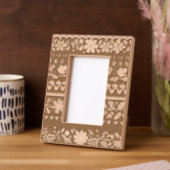 Hispanic Folk Art Inspirierte Blume Geätzte Rahmen (Linke Ecke)