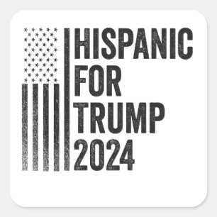Hispanic für Trump 2024 - Amerikanische Patriotisc Quadratischer Aufkleber