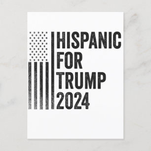 Hispanic für Trump 2024 Amerikanische Patriotische Postkarte