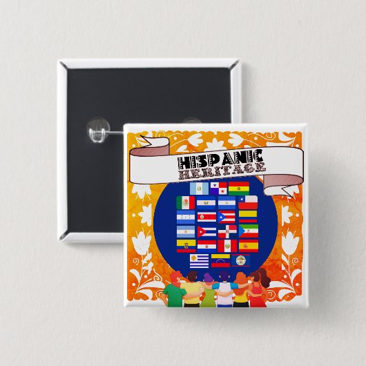 Hispanic Heritage Feier Button (Vorne & Hinten)