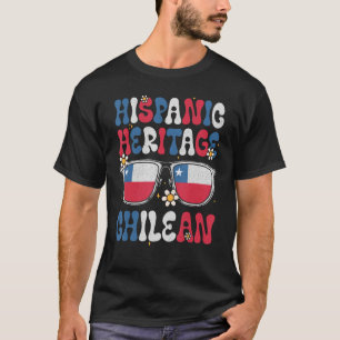 Hispanic Heritage Groovy Chilenischer Chile Flagge T-Shirt