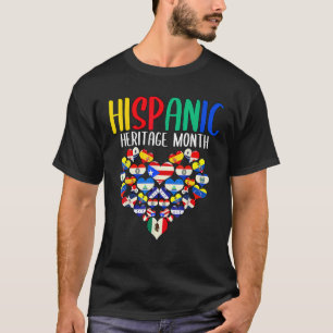 Hispanic Heritage Monat Alle Länder Flaggen Herz T-Shirt