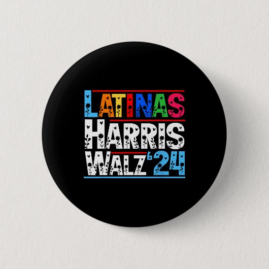 Hispanic Heritage Monat Blumenlatinas für Harris Button (Vorderseite)