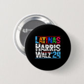 Hispanic Heritage Monat Blumenlatinas für Harris Button (Vorne & Hinten)