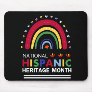 Hispanic Heritage Monat Boho Regenbogen und Flagge Mousepad