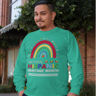 Hispanic Heritage Monat Boho Regenbogen und Flagge T-Shirt
