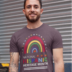 Hispanic Heritage Monat Boho Regenbogen und Flagge Tri-Blend Shirt