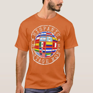 Hispanic Heritage Monat Briefmarke Latino Countrie T-Shirt