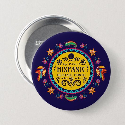 Hispanic Heritage Monat Button (Vorne & Hinten)
