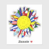 Hispanic Heritage Monat Flaggen Sonnenblumen Aufkleber (Blatt)