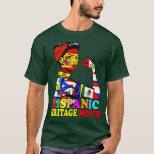 Hispanic Heritage Monat Frauen Länder Lateinischer T-Shirt