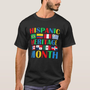 Hispanic Heritage Monat Lateinische Länder Flaggen T-Shirt