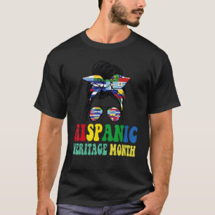 Hispanic Heritage Monat Lateinische Länder Karte F T-Shirt
