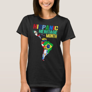 Hispanic Heritage Monat Lateinische Länder Karte F T-Shirt