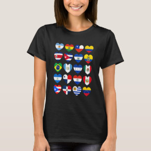 Hispanic Heritage Monat Latino Alle Länder Herz T-Shirt