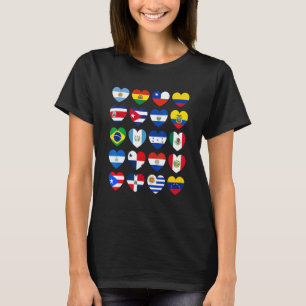 Hispanic Heritage Monat Latino Alle Länder Herz T-Shirt