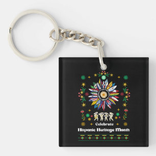 Hispanic Heritage Monat Latino Fahnen Sonnenblume  Schlüsselanhänger