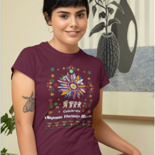 Hispanic Heritage Monat Latino Fahnen Sonnenblume T-Shirt
