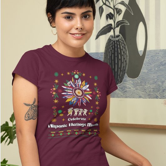 Hispanic Heritage Monat Latino Fahnen Sonnenblume  T-Shirt