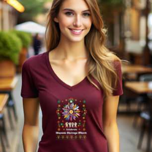 Hispanic Heritage Monat Latino Fahnen Sonnenblume T-Shirt
