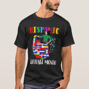 Hispanic Heritage Monat Latino Flaggen auf Kleid W T-Shirt