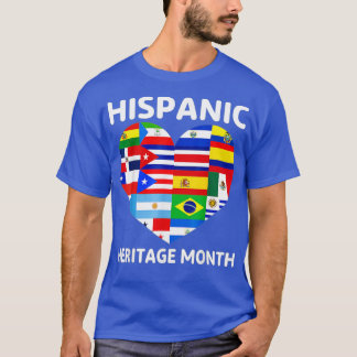 Hispanic Heritage Monat Latino Länder Flag Anhörun T-Shirt